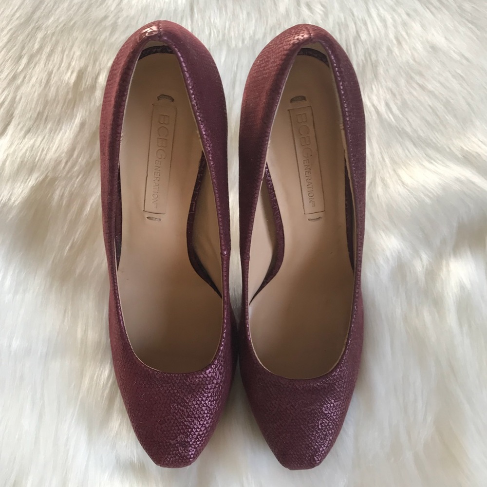 Bcbgeneration Dixie Snakeprint Heels In Maroon Bu… - image 4